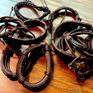 - #226 - New -leather wrist bracelets, random type 2 pak
